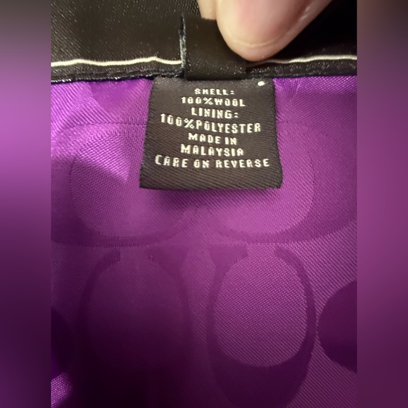 Coach Tattersall Wool Plaid Peacoat XS Purple Lining Button Front - Picture 14 of 15